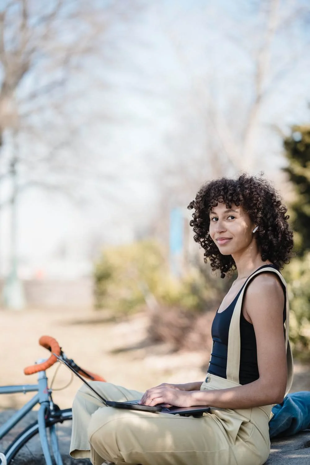 a person sitting on a bicycle